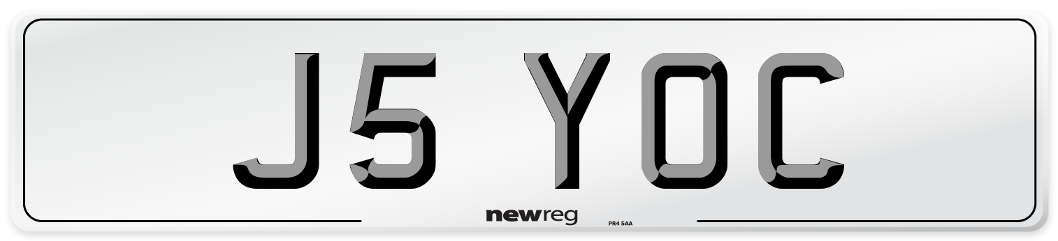 J5 YOC Number Plate from New Reg